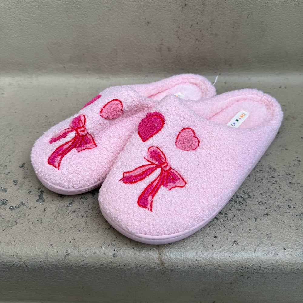Roller Rabbit Hearts N' Bows Fuzzy Slippers